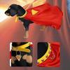 Red Dog Hero Costume Cape for Halloween and Parties, Superhero Dog Costume Cape Cosplay Set with Soft Collar and Tag Complete Set