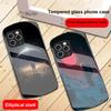 Red Moon Explorer For IPhone 16 Pro Max 15 Pro 14 13 12 Mini 11 XS Max XR 7 8 Plu SE 2022 Elliptical Glass Phone Case