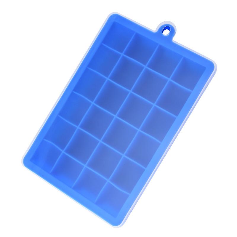 1 st 24-håls silikonisform med lock fyrkantig låda hjälpföda puré ost gelé form bar köksverktyg cocktailkub ny