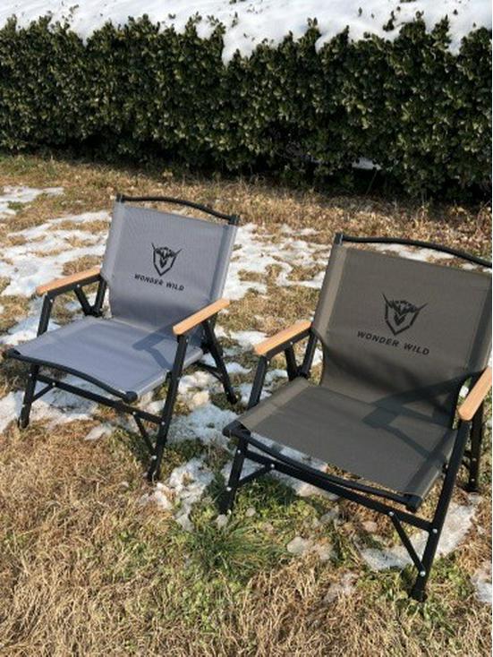 In-Stock Black Wood Grain Folding Kermit Camping Stool – Small, Detachable, Aluminum Alloy