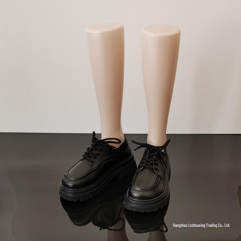 Black Plastic Foot Mannequin Model for Displaying Socks and Shoes - Male & Female Style, Flat-Bottomed, Ideal for Retail and Fashion Showcases.