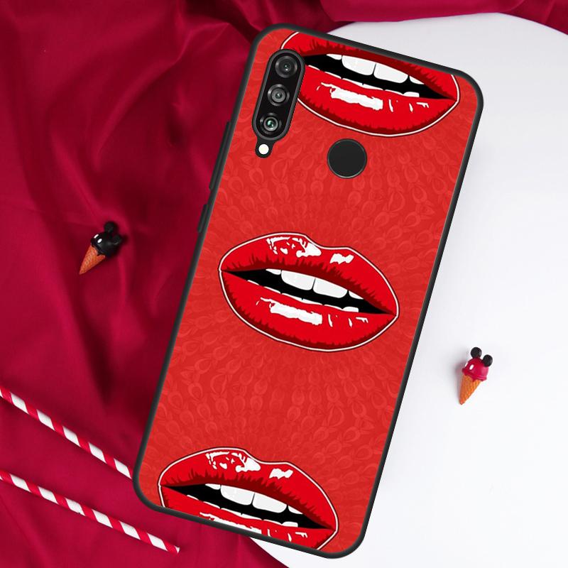 Kiss Me Lips Lipstick For Huawei Nova 12s 11i 12i 7i 8i Y73 Y70 Y90 Y60 Y72 Y61 Y91 9 10 SE P30 Pro P40 Lite Case