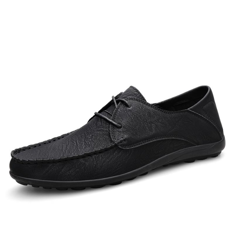 Fashion Brown Leather Men Shoes Fashion Formal Men Shoes Moccasins Italian Breathable Male Driving Shoes Black Plus Size 38-47