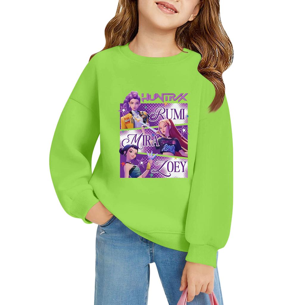 Kids' Long Sleeve Loose Pullover Letter Printed Round Neck Sweatshirt