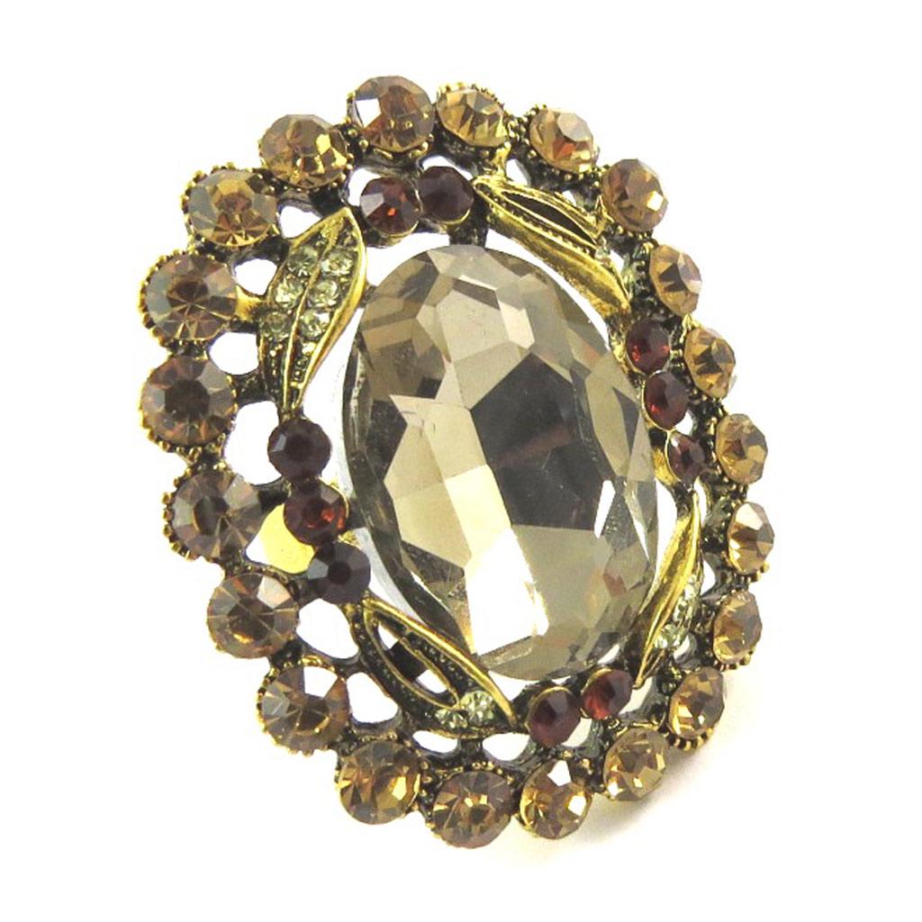 Les Trésors De Lily [N9298] - Golden Amber 'Sissi' Designer Ring