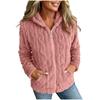 Women's Color Double-Sided Plush Hooded Zip-Up Cardigan Jacket