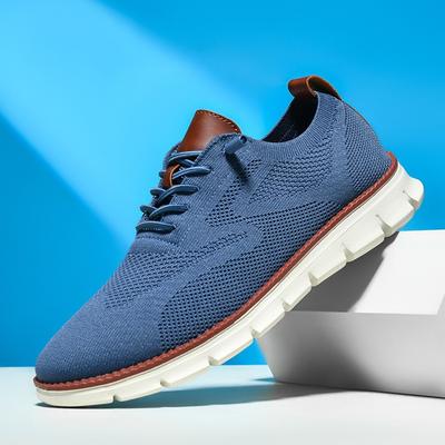 British Style Men's Shoes, Breathable Mesh Sports Shoes for All Seasons, Men's Plus Size Running Shoes