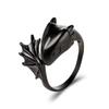 New European & American Style: Silver Toothless Dragon Adjustable Couple Ring