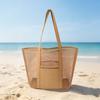 Mesh Beach Tote, Women Shoulder Bag, Sandproof Breathable Beach Bag with Zippered Pocket, Summer Travel Tote Bag for Holiday Daily Use
