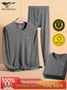 Qipilang Men's Round Neck Cotton Thermal Underwear Set