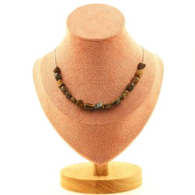 Stones and Minerals. Necklace 15 Australian Boulder Opal Beads. Steel Chain Necklace Women, Men. Customizable Size.