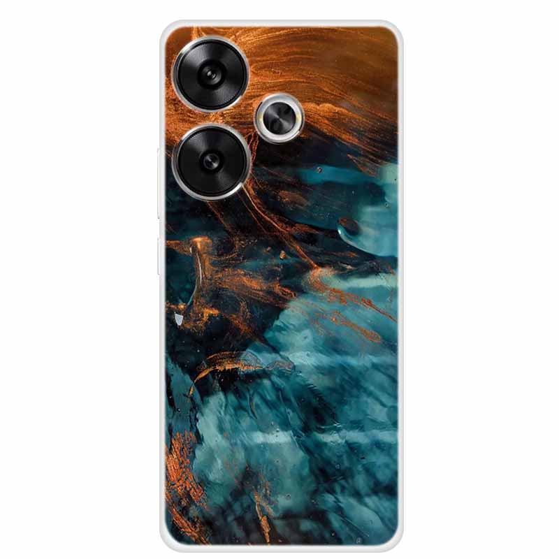 Marble Soft Phone Case For Poco F6 Transparent Case Silicone TPU Cover Funda Para Shield Clear Case for Xiaomi Poco F6 F 6 Pro
