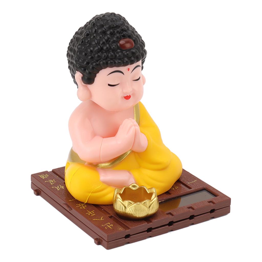 Figurka Buddy Solarna Kiwająca Głową Jasne Kolory Trwały Plastik Realistyczna Statuetka Buddy do Domu Samochodu