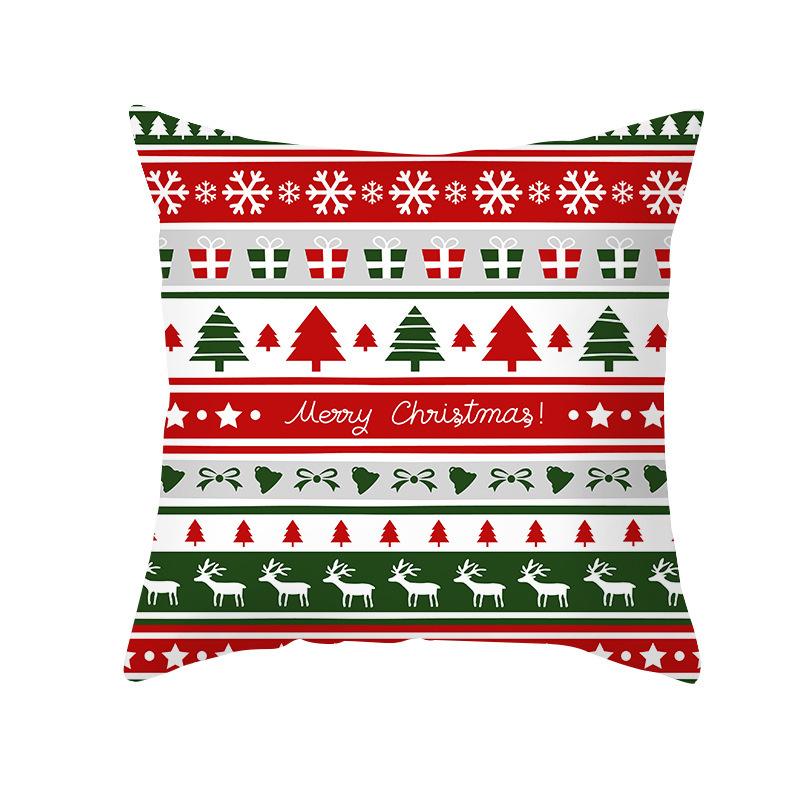 Cartoon Print Christmas Pillow Cover Office Sofa Cushion Pillow Cover Cross-border Home