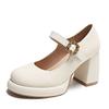 Fashion Comemore High-heeled Women Shoes Large Size Chunky Heel Mary Jane Shoes Temperament Shallow Mouth Spring Autumn Pumps for Women