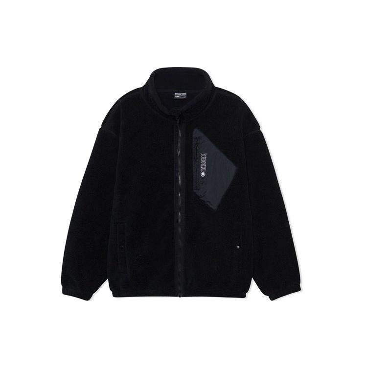 Li-Ning BadFive Logo Polar Fleece Jacket Black Men s AFDR729-4 XXL