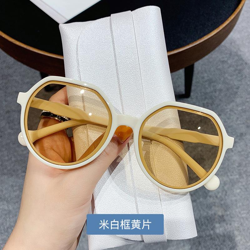 New Fashion Style All-match Trend Sunglasses Personalized Round Frame Sunglasses Trend Candy Color Big Frame Sunglasses