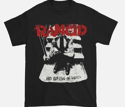 Maglietta Rancid And Out Come The Wolves Classica Unisex Nero S-5XL