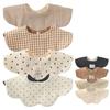 [GoUseGo] Baby Bibs, Set of 4, Reversible, 6-Layer Gauze, 360-Degree Bib, Flower Petal Design, for Girls and Boys, Newborn Size