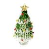 Miniature Christmas Tree Ornaments Glazed Figurine, Glass Pulled Wire Desk Decor, Unique Gifts for Friends Mini Holiday Tabletop Ornament Car