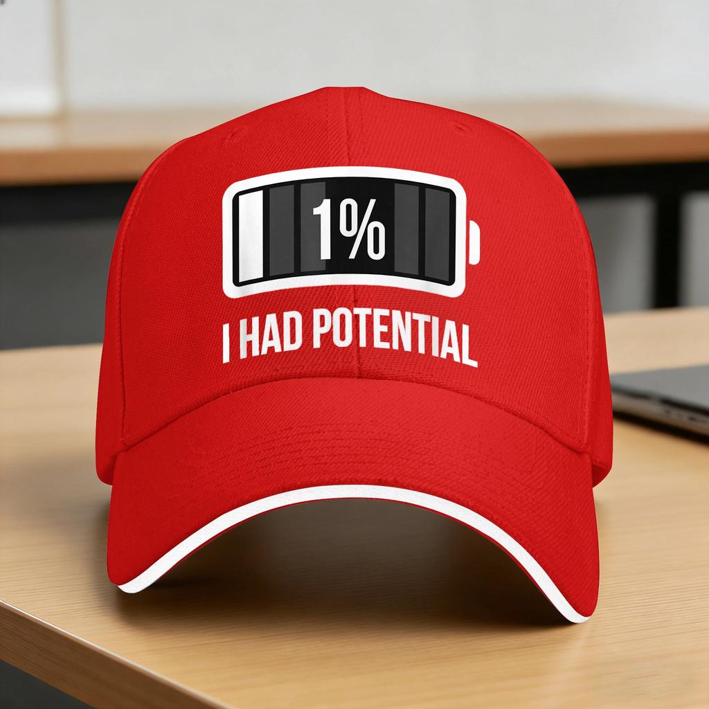 I Had Potential Sun Baseball Cap Summer yk Funny Hip Hop Hats For Women Unisex Tennis Skate Snapback Cap