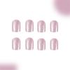 Press on Nail Short Square Fake Nail with Cats Eye Designs Glitters Glues on Nail Glossy False Nail Artificial Nail
