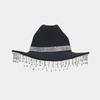 Lightweight Fedoras Hat Woman Men Felt Ladies Cowboy Hat Party Rhinestone Western Party Hat Bonnet Men Windproof Hat