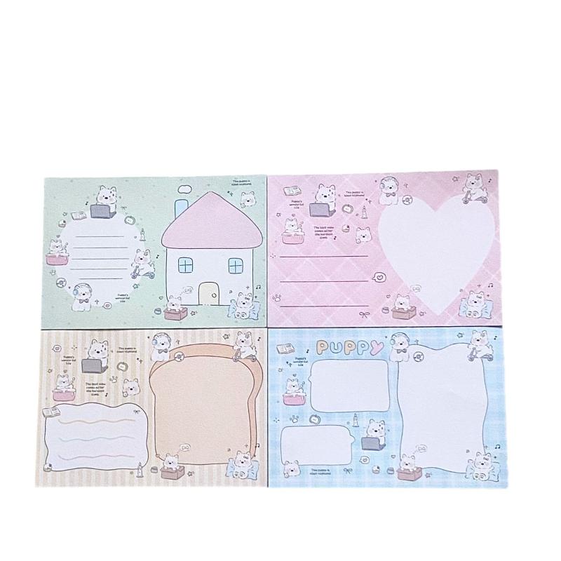 Kawai Stationery Creative Cartoon Cute Sticky Note Ins High Looking Little Milk Dog Tear Off Non Student Message Book Memo Pad