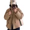 Winter new shawl small down cotton clothes women's short stand-up collar thickened solid color bread clothes jacket