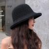 Spring and Summer Women's Solid Color Knitted Fisherman Hat Outdoor Sunshade Breathable Fashion Sweet Hat