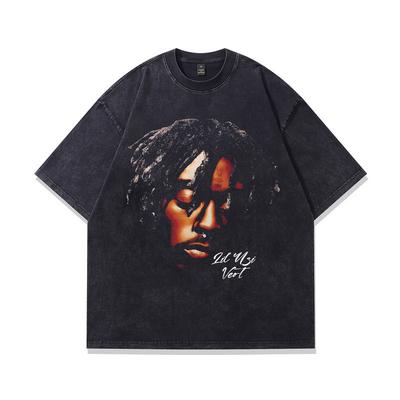 High Street Vintage Men'S Printed T-Shirt Oversize Large Version Short Sleeve T-Shirt Ins Men