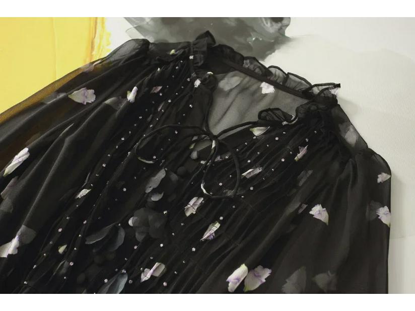 Spring/Summer 2024 Mulberry Silk Floral Dress - Temperamental Socialite Style