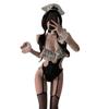 Sexy Female Sexy Suspender Lace Hidden Button Onesie Pure Desire Maid Uniform Set