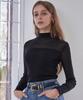 LENIC&MCCOY Slim Silhouette Sheer Mock Neck T-Shirt Mm10Ts570Fcy