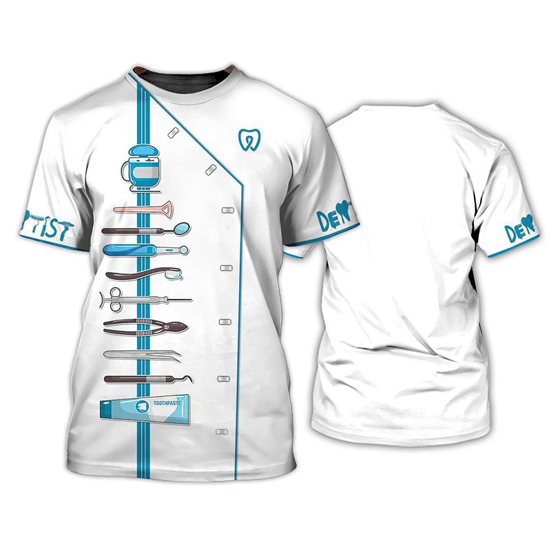 Summer Dentist 3D Print T-shirts Women Men Uniform Streetwear Workwear T Shirt Harajuku Oversized Tops Tees Girl Unisex Clothing