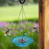 Hanging Outdoor Bird Bath Fountain Solar Powered Fountain Attracts Birds Squirrels  Large Capacity Garden Feeder