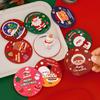 Gift Glass Cartoon Christmas Mirror Easy To Carry Pocket Make-up Mirror Handheld Small Round Mirror Vanity Mirror