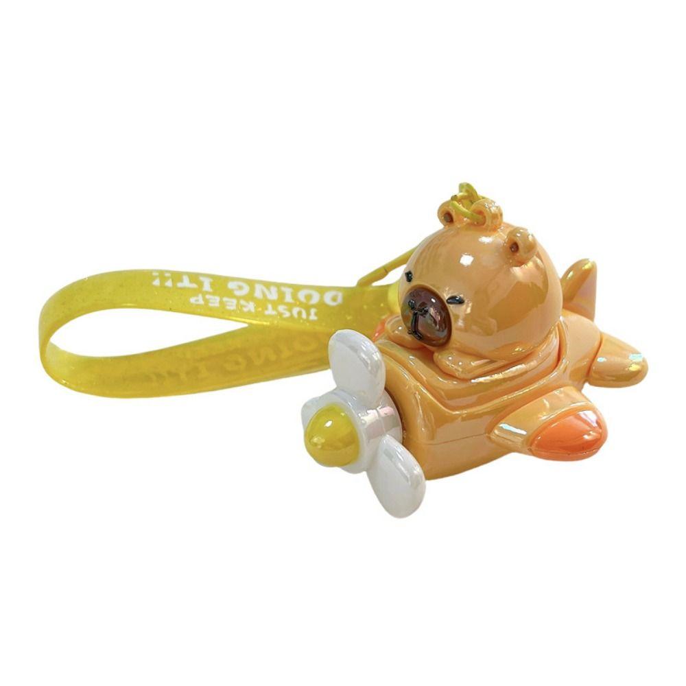 Cute Capybara Doll Fighter Keychain Cartoon Capybara Aircraft Key Ring  Bag Charm
