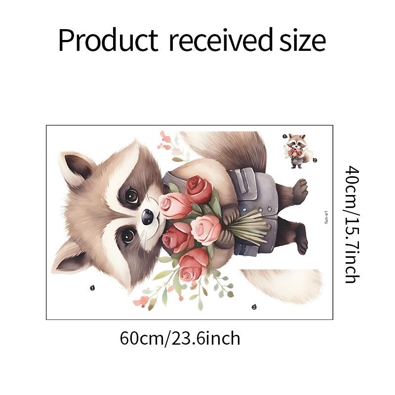 

Мультяшная лиса Валентинка Роза Спальня Гостиная Стена Украшение Декоративные Наклейки На Стены 40*60CM/fun-e1