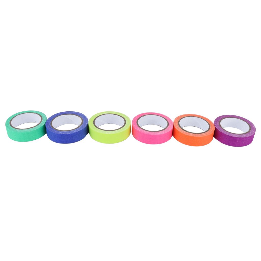 6Pcs Adhesive Tape 6 Color Fluorescent UV Cotton Cloth Tape Stage Performance Prop