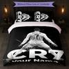 Cristiano Ronaldo Custom Name Text Bedding Set 1 Duvet Cover+2 Pillowcases Soccer Logo Personalized Gift For Special Occasion Bedroom Decor