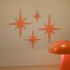 4Pcs Retro Starburst Wall Decoration 3D Printed Mini Mid-Century Starburst Wall Art Home Bedroom Living Room Bathroom Wall Decorative Sign