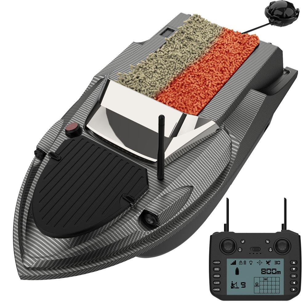 GPS Fishing Bait Boat Flying V080 800M Remote Control Bait Boat Dual Motor Fish Finder Automatic Return 12000mAh Battery 3KG Loading Support
