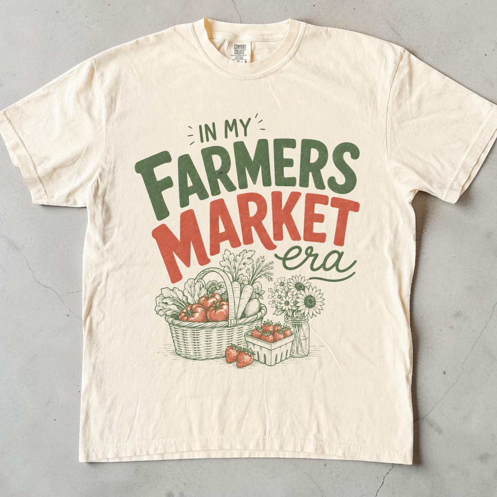 In My Farmers Market Era Shirt, Farmers Market Tee, Cottagecore Comfort Colors Shirt, Unisex Veggie Garden Tee, Foodie Gift S