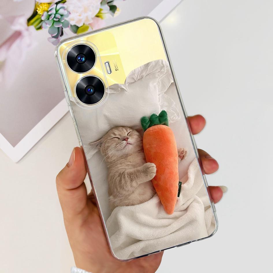 For Realme C55 Case RMX3710 Transparent Cover Fashion Patterns Soft Silicone Phone Cases For Realme C55 4G C 55 RealmeC55 Fundas