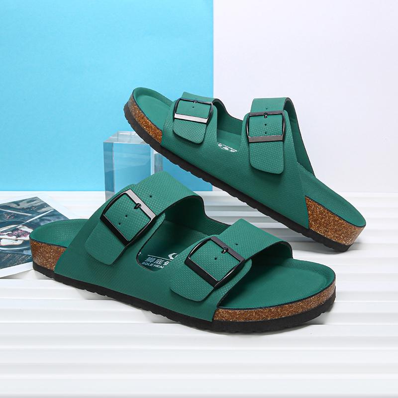 FashionNew Design Men Sandals Casual Leather Mens Summer Shoes Comfortable Open Toe Flats  Soft Beach Footwear Male Half Drag Slippers