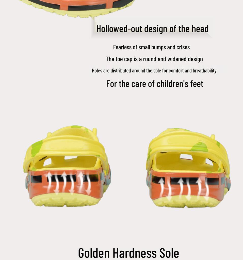SpongeBob & Patrick Cartoon Crocs for Toddlers - Non-slip, Wear-resistant Beach Sandals