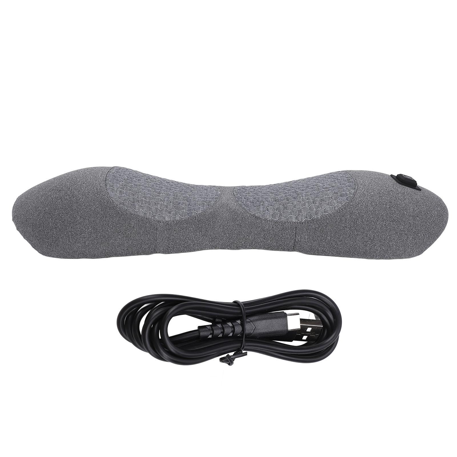 

Подушка з підігрівом для поперекової підтримки з живленням від USB, 3 режими нагріву, ергономічна, м яка піна з ефектом пам яті, що нагріває спину сірий