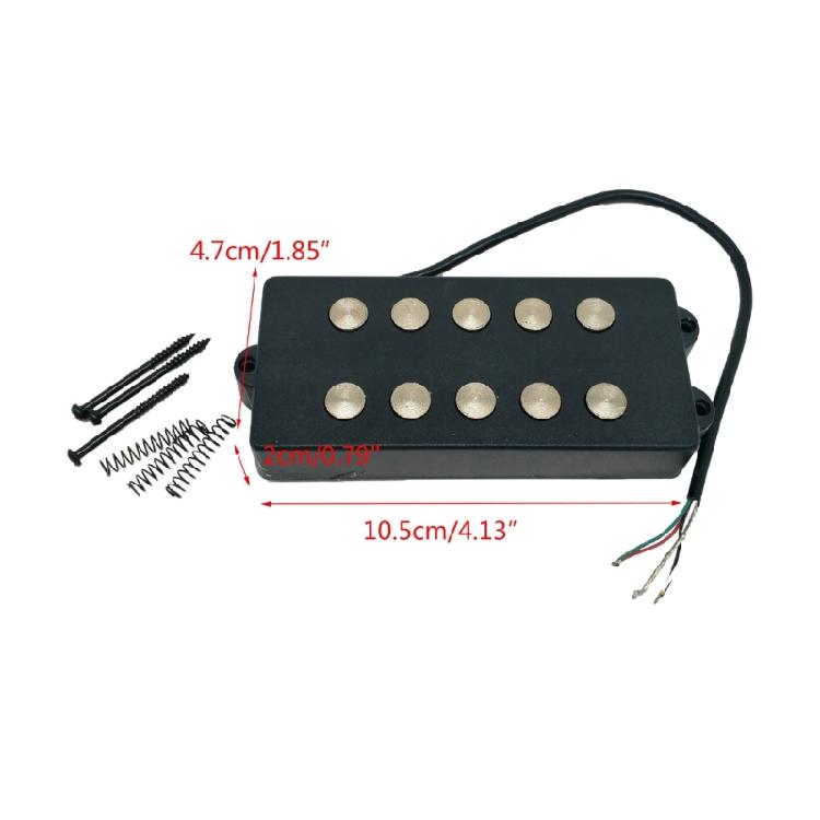 Electric Bass Pickup Mini 5 Strings Bass Neck Bridge Pickups with Mounting Screw