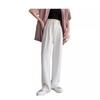 Women's 2025 Spring/Summer High-Waisted White Drape Slimming Wide-Leg Floor-Length Pants
